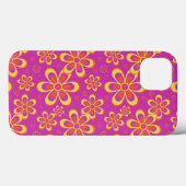 Magenta Lila Yellow Groovy Blume Pattern Case-Mate iPhone Hülle (Rückseite (Horizontal))