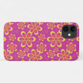 Magenta Lila Yellow Groovy Blume Pattern Case-Mate iPhone Hülle (Rückseite (Horizontal))
