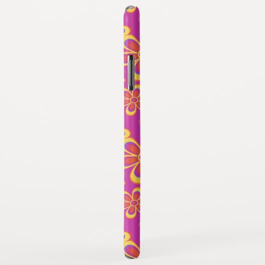 Magenta Lila Yellow Groovy Blume Pattern Case-Mate iPhone Hülle (Hinten/Rechts)