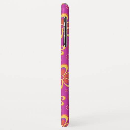 Magenta Lila Yellow Groovy Blume Pattern Case-Mate iPhone Hülle (Hinten/Links)