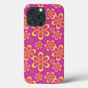Magenta Lila Yellow Groovy Blume Pattern Case-Mate iPhone Hülle