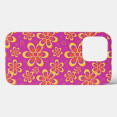 Magenta Lila Yellow Groovy Blume Pattern Case-Mate iPhone Hülle (Rückseite (Horizontal))