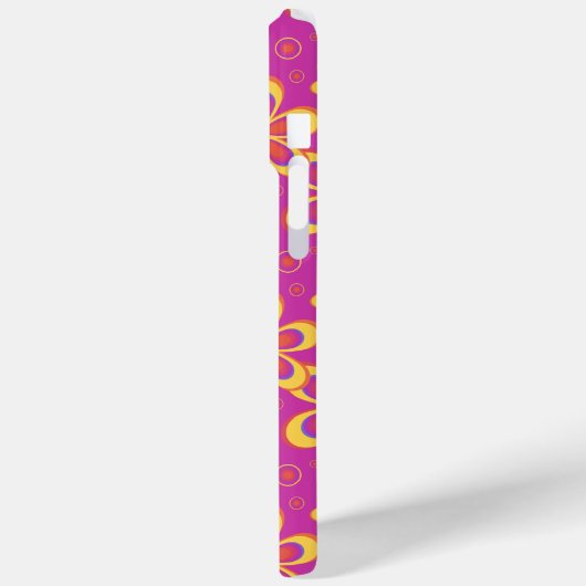 Magenta Lila Yellow Groovy Blume Pattern Case-Mate iPhone Hülle (Rückseite / Links)