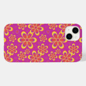 Magenta Lila Yellow Groovy Blume Pattern Case-Mate iPhone Hülle (Rückseite (Horizontal))