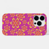 Magenta Lila Yellow Groovy Blume Pattern Case-Mate iPhone Hülle (Rückseite (Horizontal))