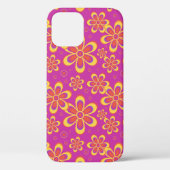 Magenta Lila Yellow Groovy Blume Pattern Case-Mate iPhone Hülle (Rückseite)