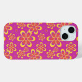 Magenta Lila Yellow Groovy Blume Pattern Case-Mate iPhone Hülle (Rückseite (Horizontal))