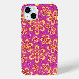 Magenta Lila Yellow Groovy Blume Pattern Case-Mate iPhone Hülle