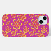 Magenta Lila Yellow Groovy Blume Pattern Case-Mate iPhone Hülle (Rückseite (Horizontal))