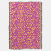 Magenta Lila Yellow Groovy Blume Pattern Decke (Vorderseite Vertikal)