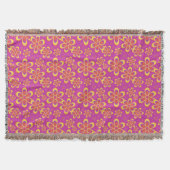 Magenta Lila Yellow Groovy Blume Pattern Decke (Vorderseite)