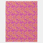 Magenta Lila Yellow Groovy Blume Pattern Fleecedecke (Vorderseite)