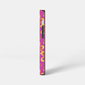 Magenta Lila Yellow Groovy Blume Pattern iPhone Hülle (Linke Seite)