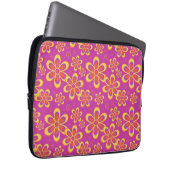 Magenta Lila Yellow Groovy Blume Pattern Laptopschutzhülle (Vorne Rechts)