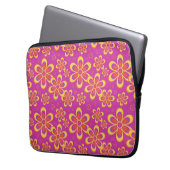 Magenta Lila Yellow Groovy Blume Pattern Laptopschutzhülle (Vorderseite Links)