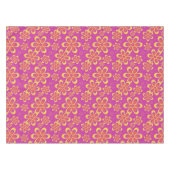 Magenta Lila Yellow Groovy Blume Pattern Tischdecke (Vorderseite (Horizontal))