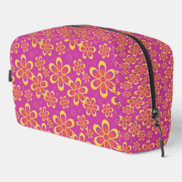 Magenta Lila Yellow Groovy Blume Pattern Waschbeutel