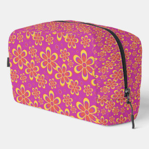 Magenta Lila Yellow Groovy Blume Pattern Waschbeutel