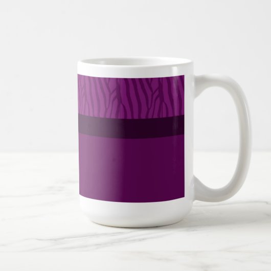 Magenta Lila Zebra Fur Muster Kaffeetasse (Rechts)