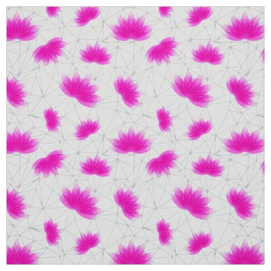 Magenta Lotus Blume Muster mit grauem Netz Stoff (Muster)