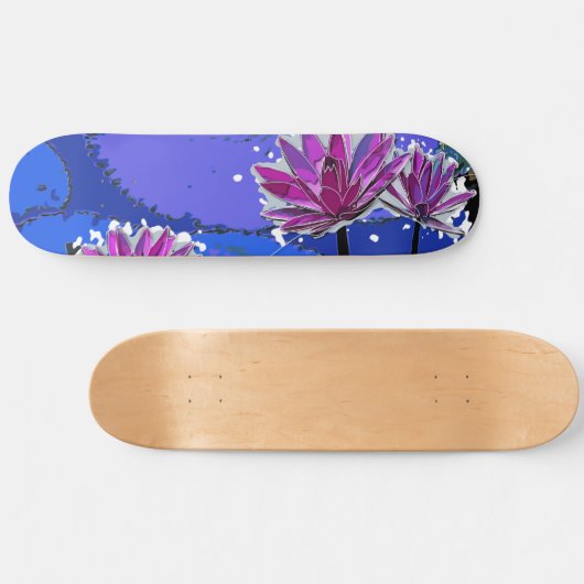 Magenta Lotus Blume Skateboard (Horizontal)