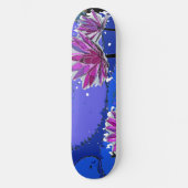 Magenta Lotus Blume Skateboard (Vorderseite)