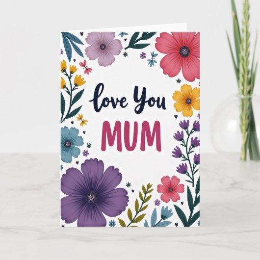 Magenta Love You Mum Card Karte (Vorderseite)