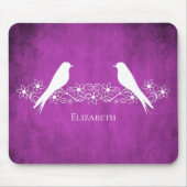 Magenta Lovebirds Blumenmousine Mousepad (Vorne)
