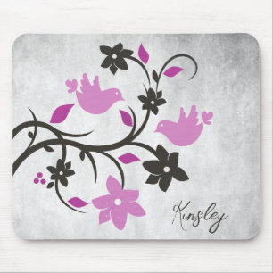 Magenta Lovebirds Personalisiert Mouse Pad Mousepad