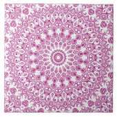 Magenta Mandala Geometrisches Muster Fliese (Vorderseite)