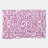 Magenta Mandala Geometrisches Muster Geschirrtuch (Horizontal)