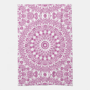 Magenta Mandala Geometrisches Muster Geschirrtuch