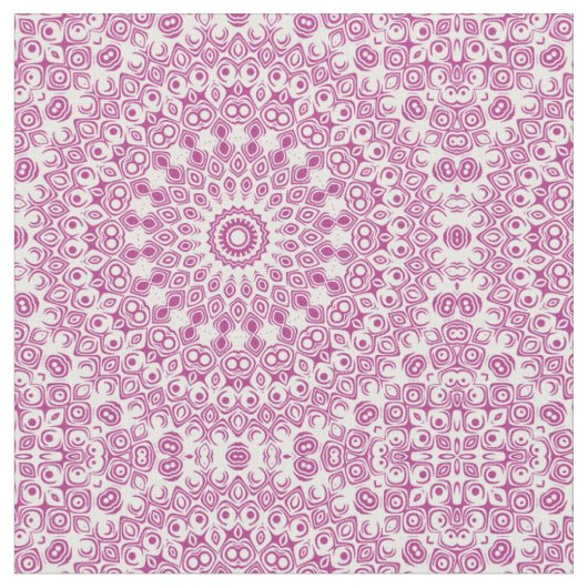 Magenta Mandala Geometrisches Muster Stoff (Nahaufnahme)