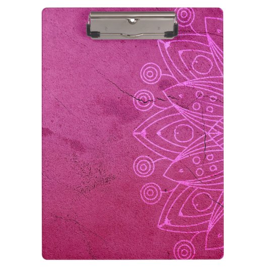 Magenta Mandala Zen Rustikaler Geist des Körpers Klemmbrett (Vorderseite)