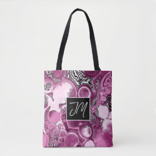 Magenta Marble Fluid Art Tasche