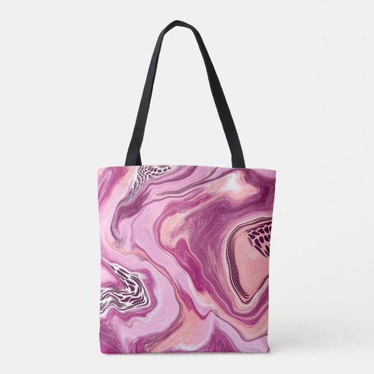 Magenta Marble Fluid Art Tasche (Rückseite)