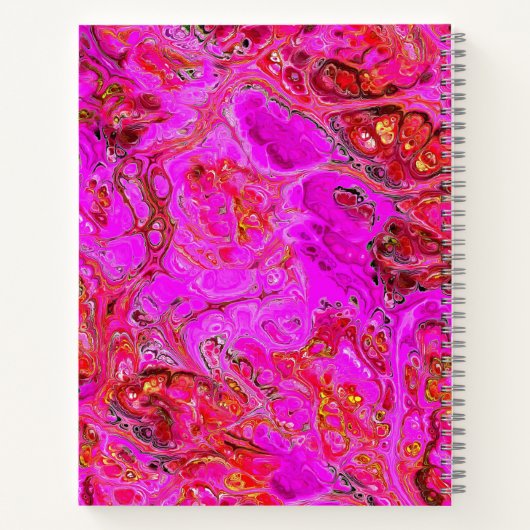 Magenta Marble Swirl Personalisiertes Notebook Notizblock (Rückseite)