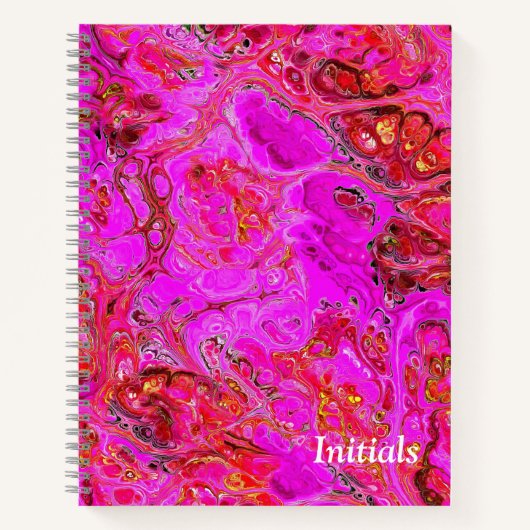 Magenta Marble Swirl Personalisiertes Notebook Notizblock (Vorderseite)