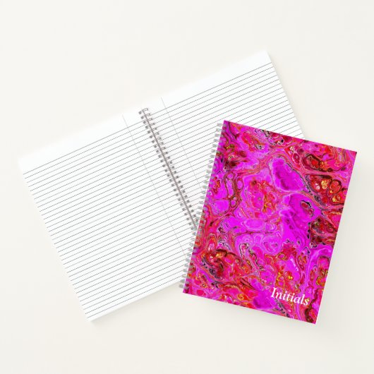 Magenta Marble Swirl Personalisiertes Notebook Notizblock (Innenseite)