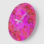 Magenta Marble Swirl Wall Clock Große Wanduhr (Winkel)