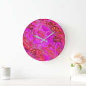Magenta Marble Swirl Wall Clock Große Wanduhr (Zuhause)
