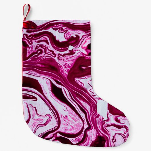 Magenta-Marmorstruktur Kleiner Weihnachtsstrumpf (Vorderseite)