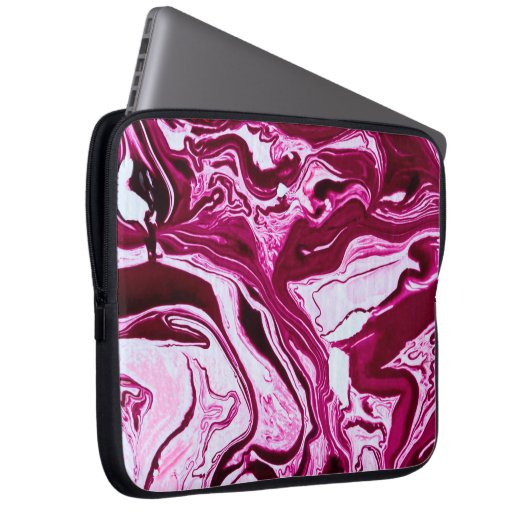Magenta-Marmorstruktur Laptopschutzhülle (Vorne Rechts)