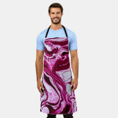 Magenta-Marmorstruktur Schürze (Getragen)