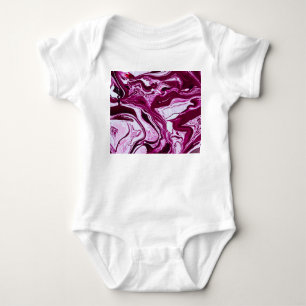 Magenta Marmortextur: Abstrakte Fluid Art Baby Strampler