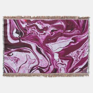 Magenta Marmortextur: Abstrakte Fluid Art Decke