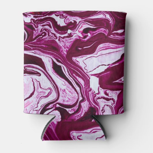 Magenta Marmortextur: Abstrakte Fluid Art Dosenkühler (Vorderseite)