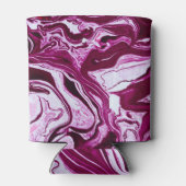 Magenta Marmortextur: Abstrakte Fluid Art Dosenkühler (Rückseite)