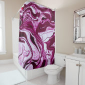 Magenta Marmortextur: Abstrakte Fluid Art Duschvorhang (Beispiel)