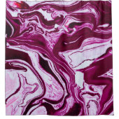 Magenta Marmortextur: Abstrakte Fluid Art Duschvorhang (Vorderseite)